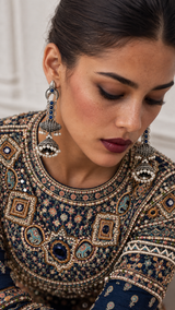 Neelam Oxidized Earring