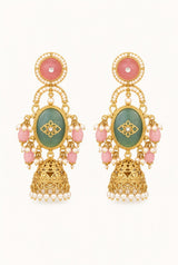 Zunaira Earrings (Turquoise & Pink)