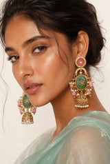 Zunaira Earrings (Turquoise & Pink)