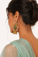 Zunaira Earrings (Turquoise & Pink)